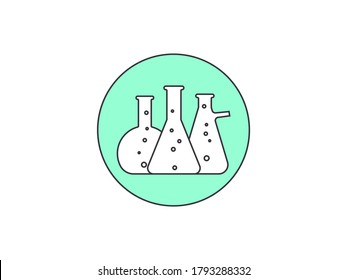 Biology experiment flask icon. Vector illustration, flat design.