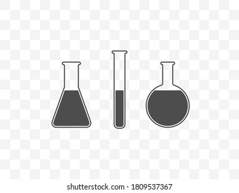 Biology, experiment, flask icon. Vector illustration, flat design.