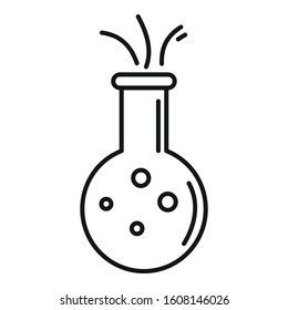 Biology flask icon. Outline biology flask vector icon for web design isolated on white background