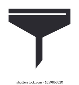 biología filtro de embudo elemento ciencia silueta estilo icono ilustración vectorial