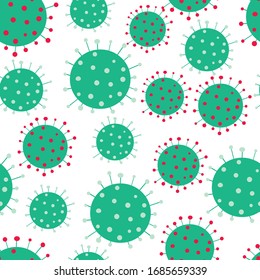 Biology, health vector seamless pattern on white background. Concept for wallpaper, wrapping paper, print 