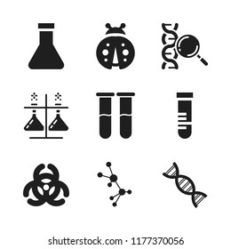 biology icon. 9 biology vector icons set. ladybug, dna strand and dna icons for web and design about biology theme