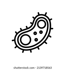 Biology Icon. Line Art Style Design Isolated On White Background
