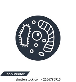 biology icon logo vector illustration. Bacteria symbol template for graphic and web design collection