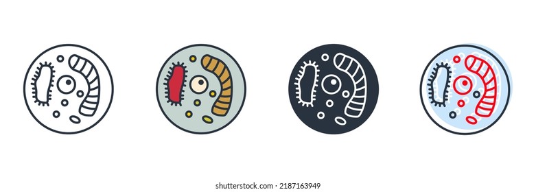 biology icon logo vector illustration. Bacteria symbol template for graphic and web design collection