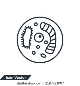 biology icon logo vector illustration. Bacteria symbol template for graphic and web design collection