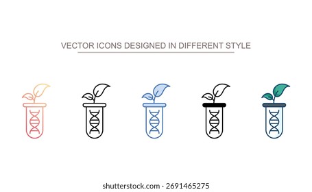 Biology icon set multiple style collection