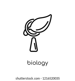 biology icon. Trendy modern flat linear vector biology icon on white background from thin line collection, outline vector illustration