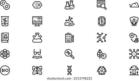 Biology icons High-Quality Vector Icons Collection with Editable Stroke. Ideal for Professional and Creative Projects.