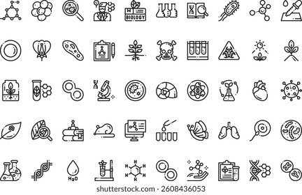Biology icons High-Quality Vector Icons Collection with Editable Stroke. Ideal for Professional and Creative Projects