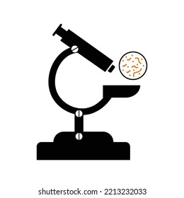 Biology lab equipment microscope icon | Black Vector illustration |