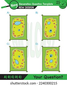 Biology lecture notes, Structure of plant and animal cells, next generation question template, exam question, eps