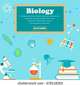 Biology lesson. Education and science concept illustrations.