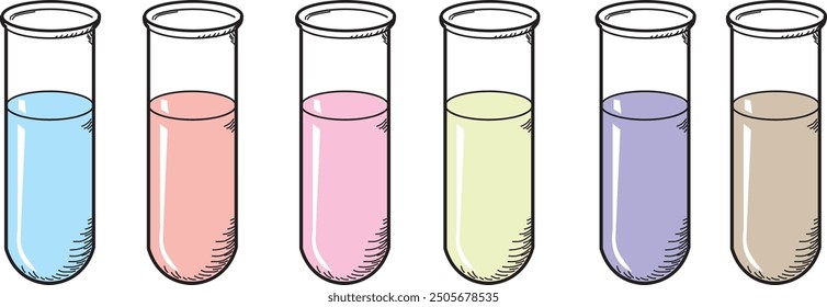 Biología, lección, visual, Vector, planta, animal, probeta, líquido, física, química, experimento