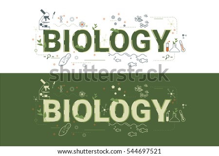 biology lettering flat design icons ornaments stock vector royalty biology book cover design