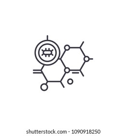 Biology linear icon concept. Biology line vector sign, symbol, illustration.