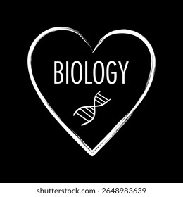 Biologia amo coração, eu amo biologia, símbolo de DNA