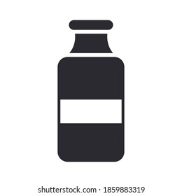 biology medical bottle science element silhouette icon style vector illustration