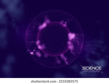 Biology medical cell. Scientific research concept. Futuristic innovation technology. Vector illustration.