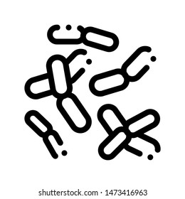 Biology Micro Bacteria Vector Sign Thin Line Icon. Unhealthy Organism Bacteria Pandemic Linear Pictogram. Chemical Microbe Type Infection Microorganism Bacteriology Contour Monochrome Illustration