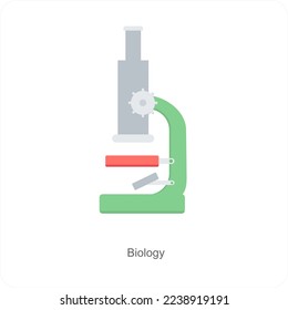 Biology and microscope icon concept