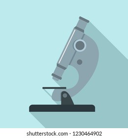 Biology microscope icon. Flat illustration of biology microscope vector icon for web design