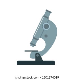 Biology Microscope Icon Flat Illustration Biology Stock Vector (Royalty ...