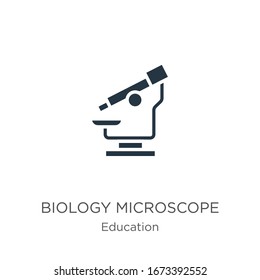 Vektorillustration des Biologiemikroskops. Trendy flache Biologie Mikroskop Symbol aus der Bildungssammlung einzeln auf weißem Hintergrund. Vektorillustration-Illustration kann für Web- und Mobile-Grafikdesign, Logo, 