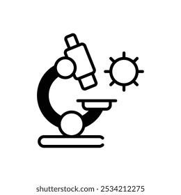 Biologia Ícones do microscópio definir cinco ilustração de estoque de vetor de estilo diferente
