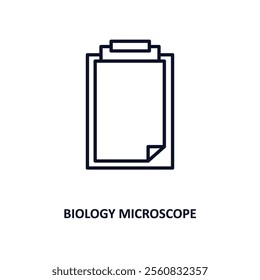 biology microscope outline icon.  Thin line icon from education collection. Editable vector isolated on white background