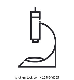 biology microscope science element line icon style vector illustration