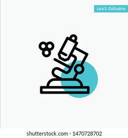 Biology, Microscope, Science turquoise highlight circle point Vector icon. Vector Icon Template background