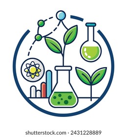 Ilustración vectorial plana mínima de biología