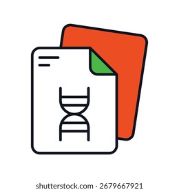 Icono de notas de biología con fondo blanco Vector ilustración de stock