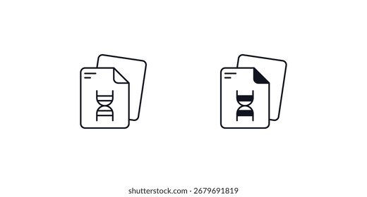 Icono de conjunto de notas de biología con Vector de fondo blanco