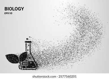 Biology of particles. Biology consists of small circles. Vector illustration.