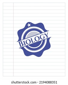 Biology Pen Draw. Blue Ink. Vector Illustration. Detailed. 