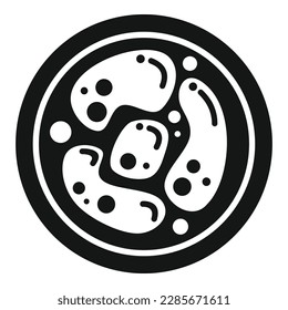 Biology petri dish icon simple vector. Health cell. Science experiment