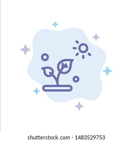 Biology, Plant, Science, Sun Blue Icon on Abstract Cloud Background