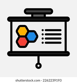 Biology presentation icon in filled line style, use for website mobile app presentation