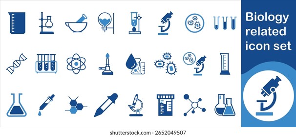 Conjunto de iconos relacionados con la biología, código, datos, documento, escanear, seguro, Portapapeles, archivo, hélice, escalpelo, química, replicación, gen, doble, espiral, núcleo, análisis, muestra, corazón y más