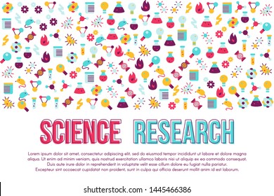Biology research flat banner vector template. Scientific diagnostic illustration with text space