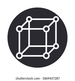 biology science element connected lines with dots silhouette icon style vector illustration