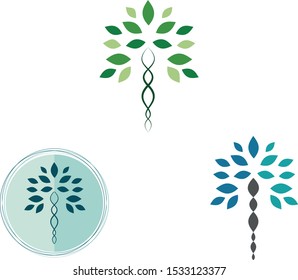 biology science health tree logo vector design
