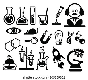 Biology science icons