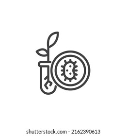 Biology science line icon. linear style sign for mobile concept and web design. Agriculture laboratory research outline vector icon. Symbol, logo illustration. Vector graphics