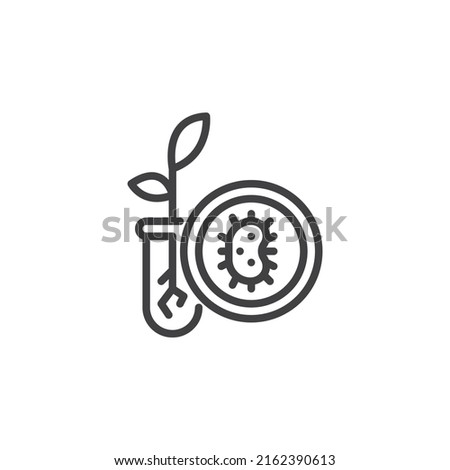 Biology science line icon. linear style sign for mobile concept and web design. Agriculture laboratory research outline vector icon. Symbol, logo illustration. Vector graphics