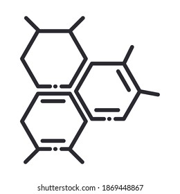 biología ciencia molécula conexión modelo línea de elemento tipo de icono ilustración vectorial