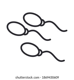 biology sperm science element line icon style vector illustration