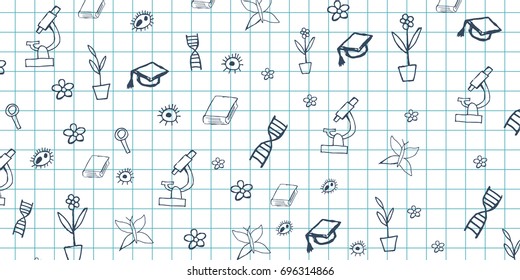 Biology subject. Back to School background. Education banner